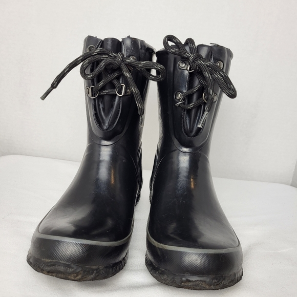 Bogs women urban farmer 2 eye lace top moisture wick black rain boot size 7 - Picture 3 of 16